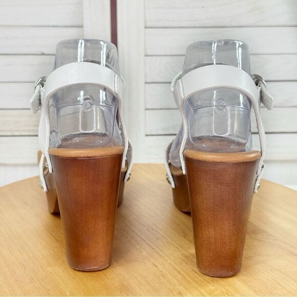 Madden Girl Lifft Chunky Platform Faux Leather Block Heel Sandals White 8 - Picture 6 of 12